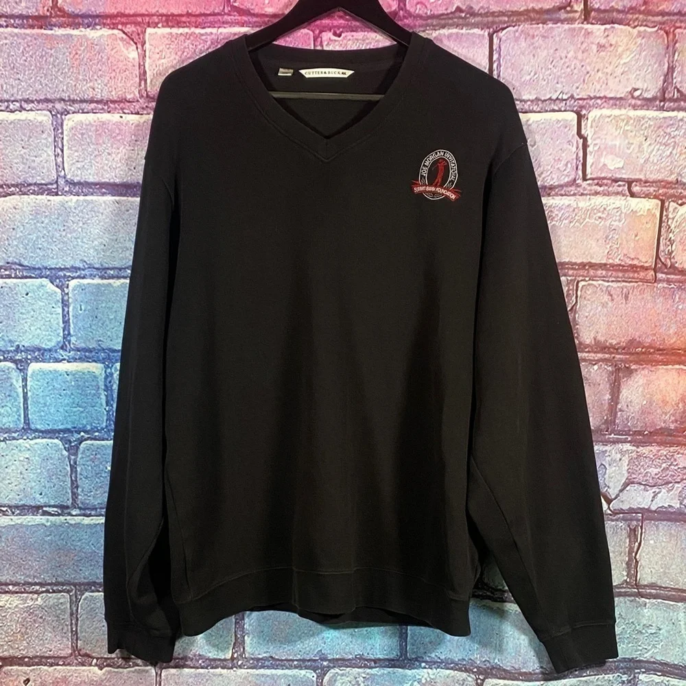 Cutter & Buck Joe Morgan Invitational V-Neck Pullover XL Black Pima Cotton Golf